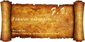 Fekete Valentin névjegykártya